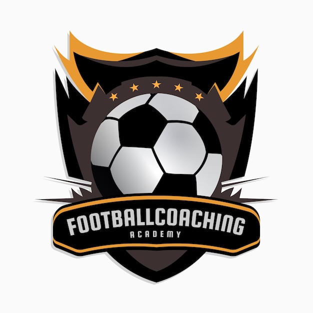 Vector football coaching academy emblem