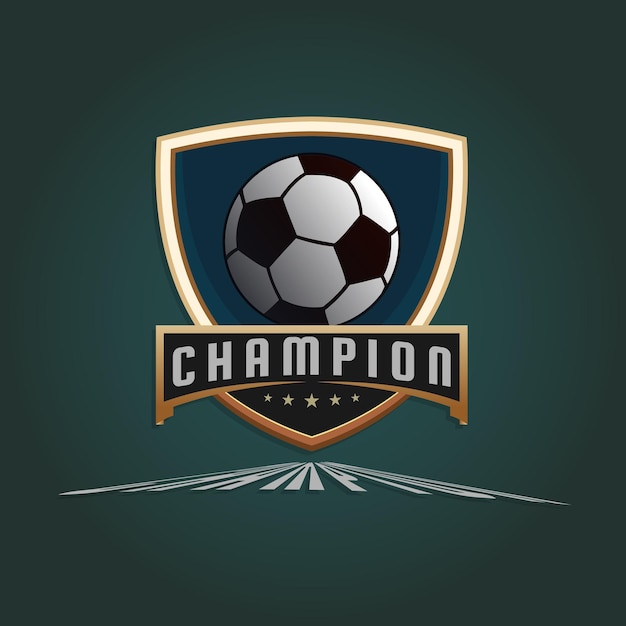 Vector football team tournament emblem logo design