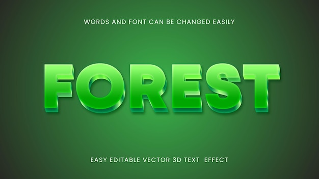 Vector forest 3d text style design