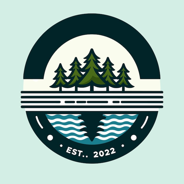 vector forest exploring logo illustration