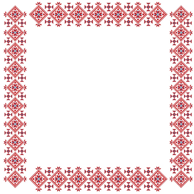 Vector frame with a Ukrainian ornament a square seamless pattern a square frame