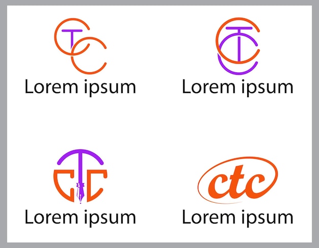 Vector Free Modern CTC Letter Logo Design template