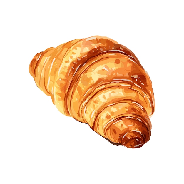 Vector vector french croissant pastry isolated on white background