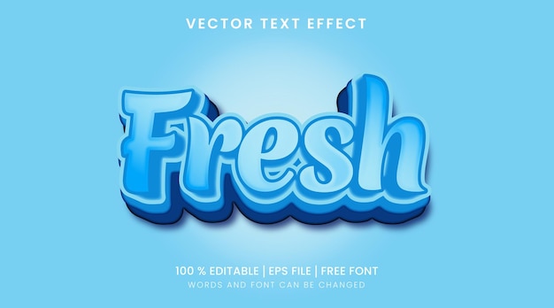 Vector fresh editable text effect