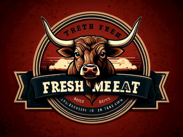 vector Fresh meat premium beef logo isolated