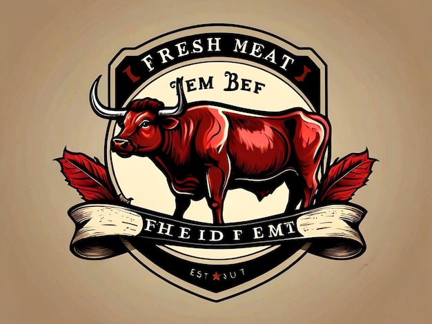 vector Fresh meat premium beef logo isolated