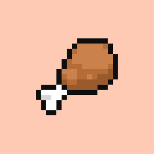 vector fried chicken pixel art