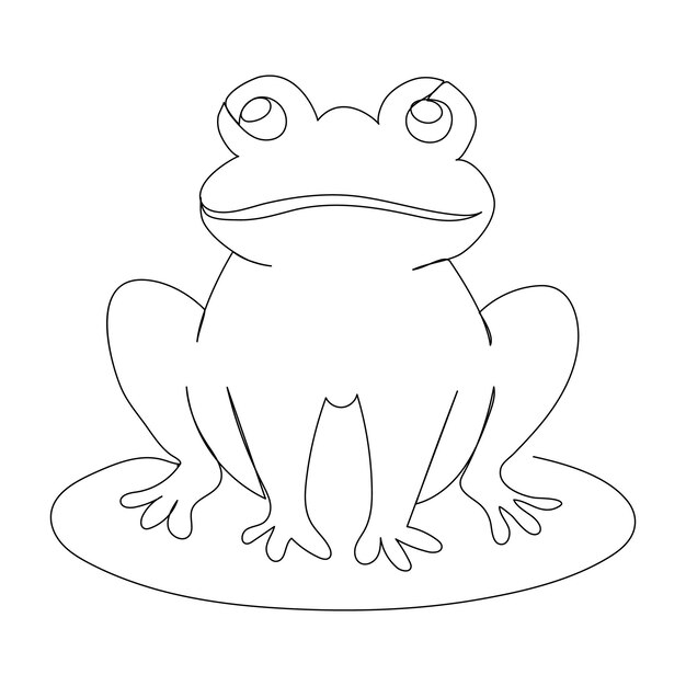 Vector frog line art drawing illustration