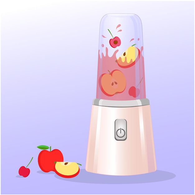 Vector fruit blender Preparation of natural organic juices smoothies