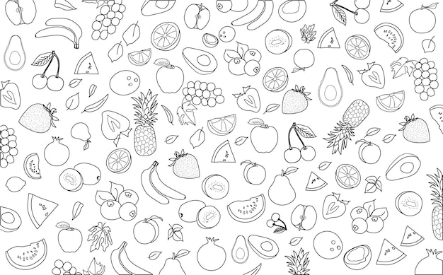 Vector of the fruits icons