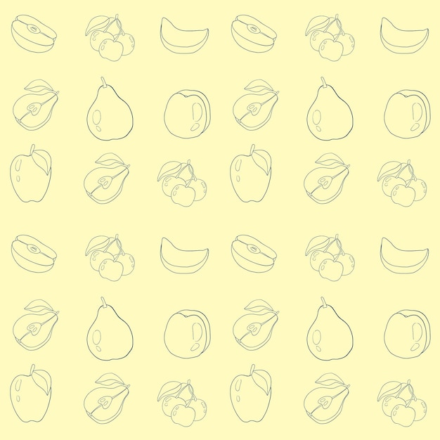 Vector fruits pattern Fruits seamless background