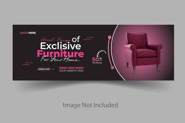 Vector furniture sale Facebook cover template design