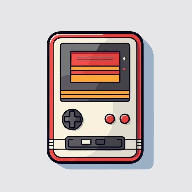 Vector of a gameboy icon with a trendy long shadow effect