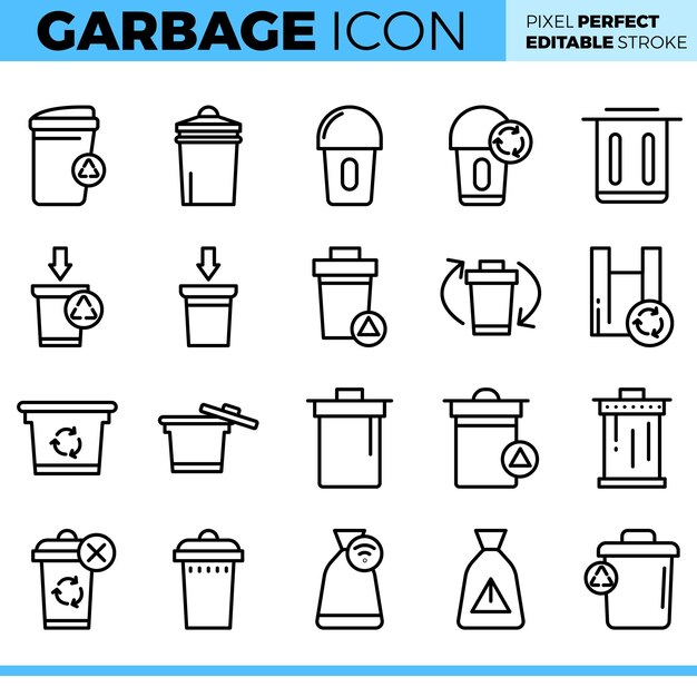 Vector Garbage icon set