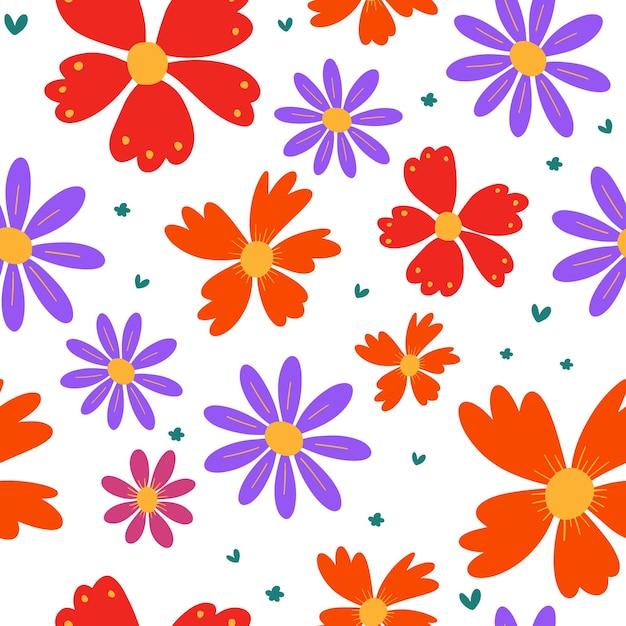 Vector garden flower seamless pattern design background for wallpaper and fabric