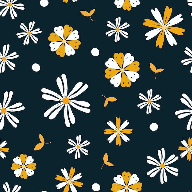 Vector garden flower seamless pattern design background for wallpaper and fabric