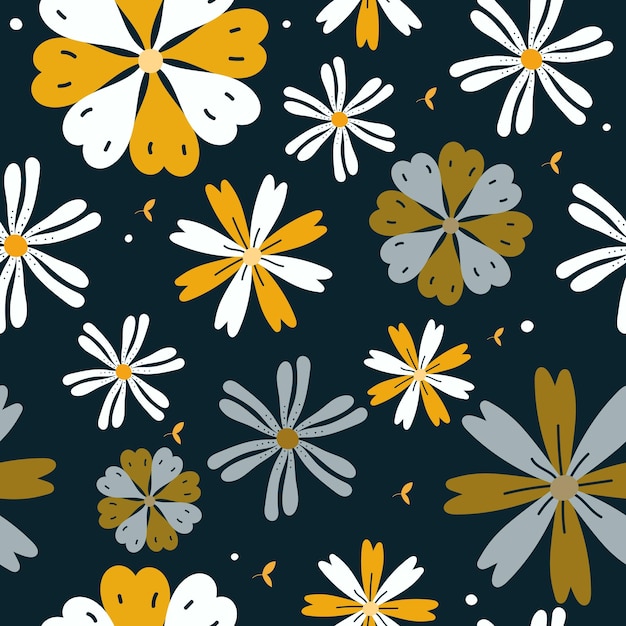 Vector garden flower seamless pattern design background for wallpaper and fabric