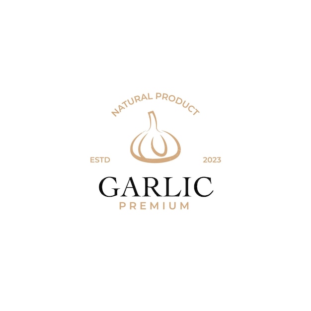 Vector garlic logo design concept illustration idea