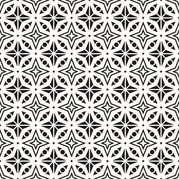 Vector Geometric Abstract Seamless Monochrome Pattern Texture Repeating Background