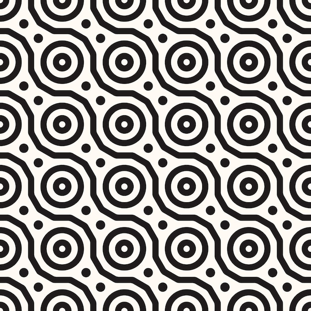 Vector Geometric Abstract Seamless Monochrome Pattern Texture Repeating Background