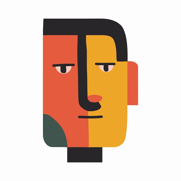 Vector geometric illustration of a face in a flat style