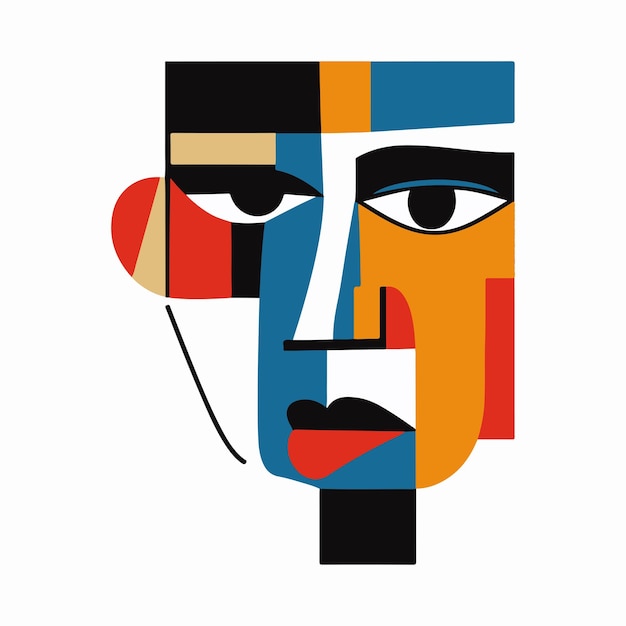 Vector geometric illustration of a face in a flat style