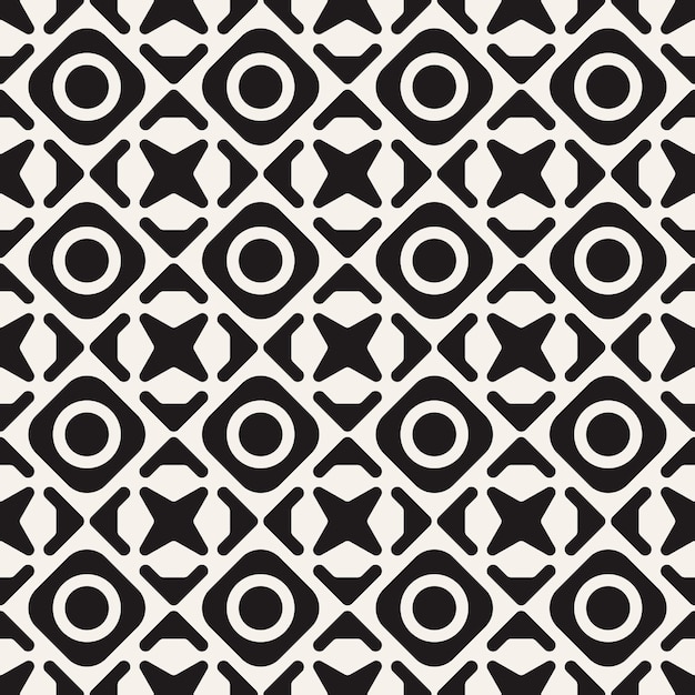 Vector Geometric Seamless Monochrome Pattern