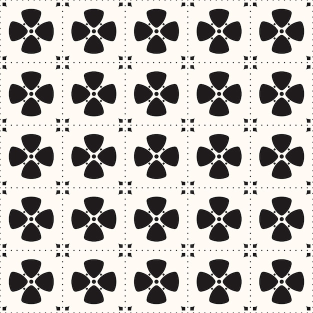 Vector Geometric Seamless Monochrome Pattern