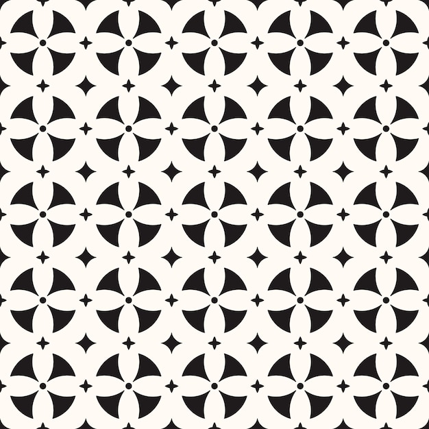 Vector Geometric Seamless Monochrome Pattern