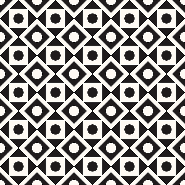 Vector Geometric Seamless Monochrome Pattern