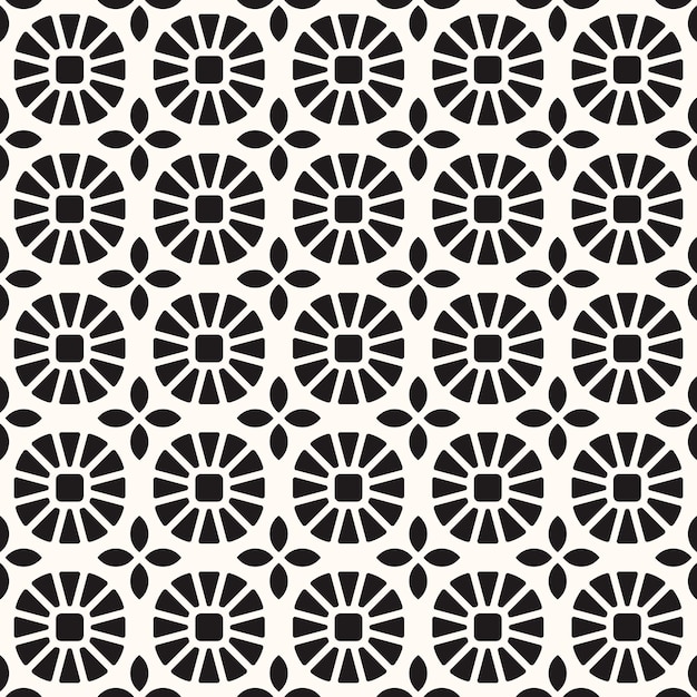 Vector Geometric Seamless Monochrome Pattern