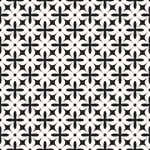 Vector Geometric Seamless Monochrome Pattern