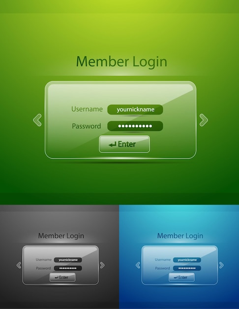 Vector glass login page