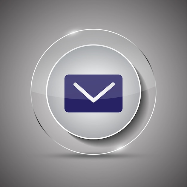 vector Glassy icon mail button design