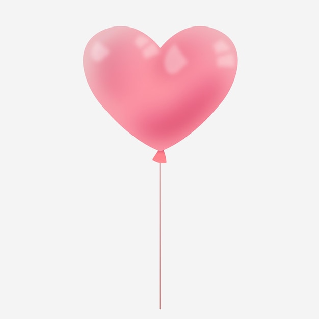 Vector glossy tridimensional heart balloon background