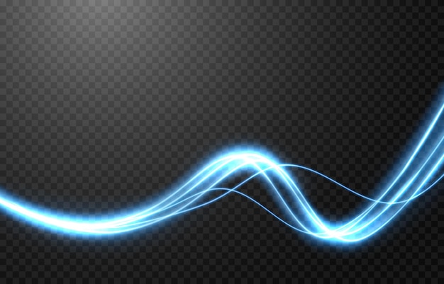 Vector glowing light lines Electric light light effect png Blue line png light waves png magic glow