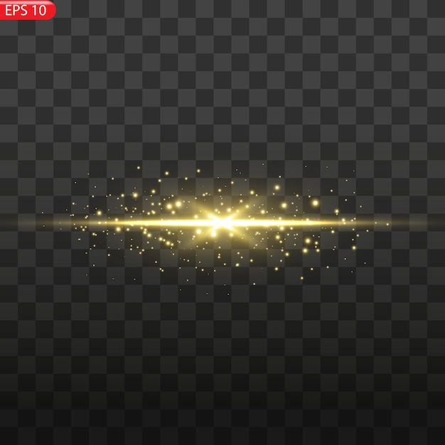 Vector glowing light lines Neon light light effect png Golden line light png magical glow shine