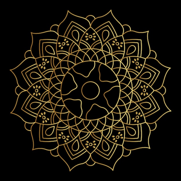 Vector Golden Gradient Mandala 