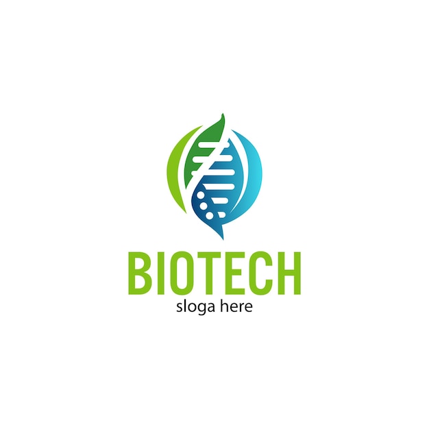 Vector gradient biotechnology logodesign