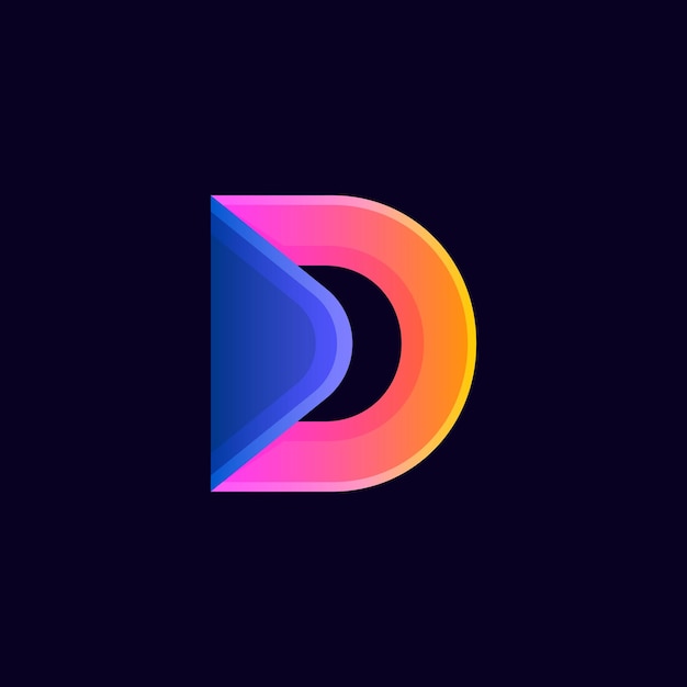 Vector vector gradient colored d logo