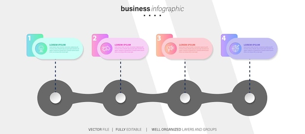 Vector gradient infographic element collection