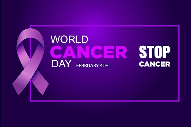 Vector gradient world Cancer Day social media banner post background