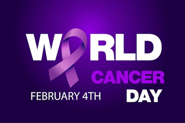 Vector gradient world Cancer Day social media banner post background