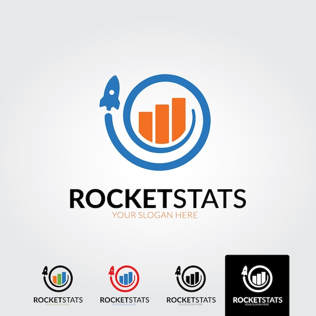 Vector graph and rocket logo template