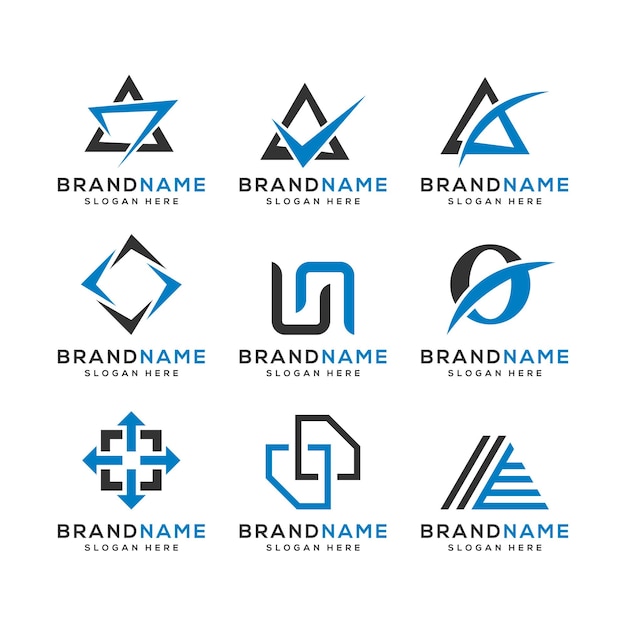 Vector graphic of abstract business logo business icon collection