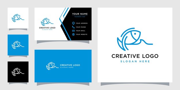 Vector graphic of abstract fish logo design template