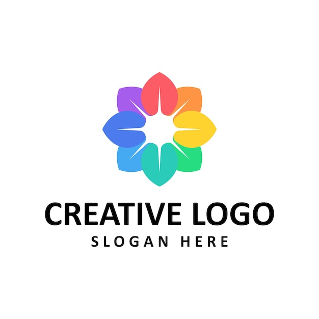 Vector graphic of abstract flower logo design template