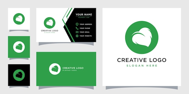 Vector graphic of abstract leaf logo design template