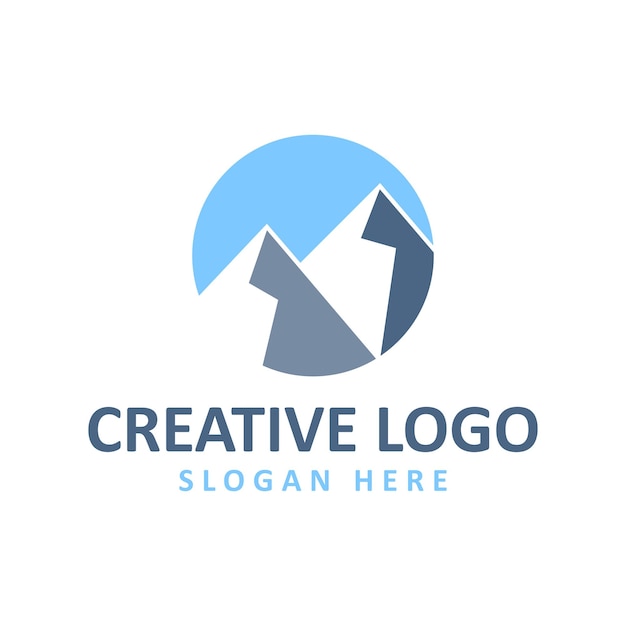 Vector graphic of abstract mountain logo design template