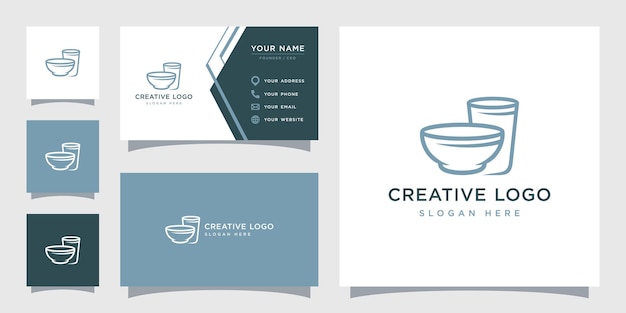 Vector graphic of bowl logo design template